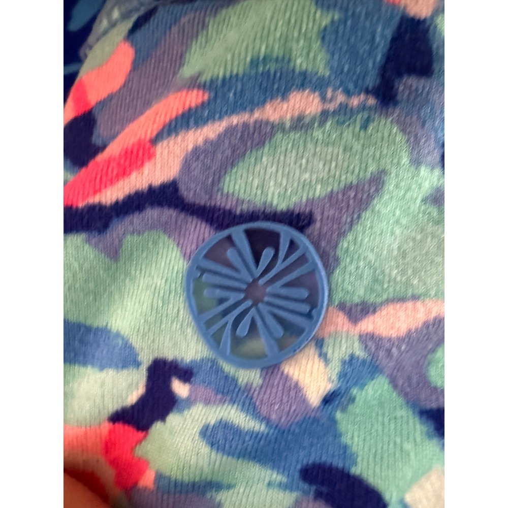 Lilly Pulitzer Luxletic Cropped Leggings Blue Pink  Keyhole Detail  Medium - Picture 8 of 8